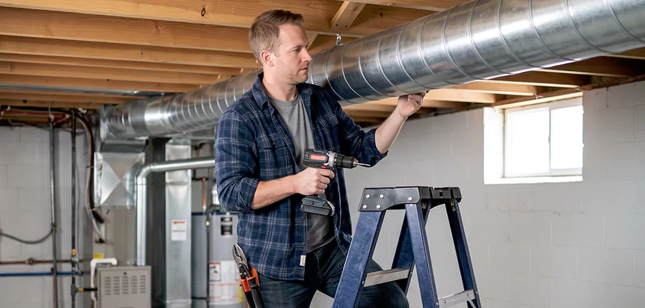 Exposed Spiral Ductwork in Bowie